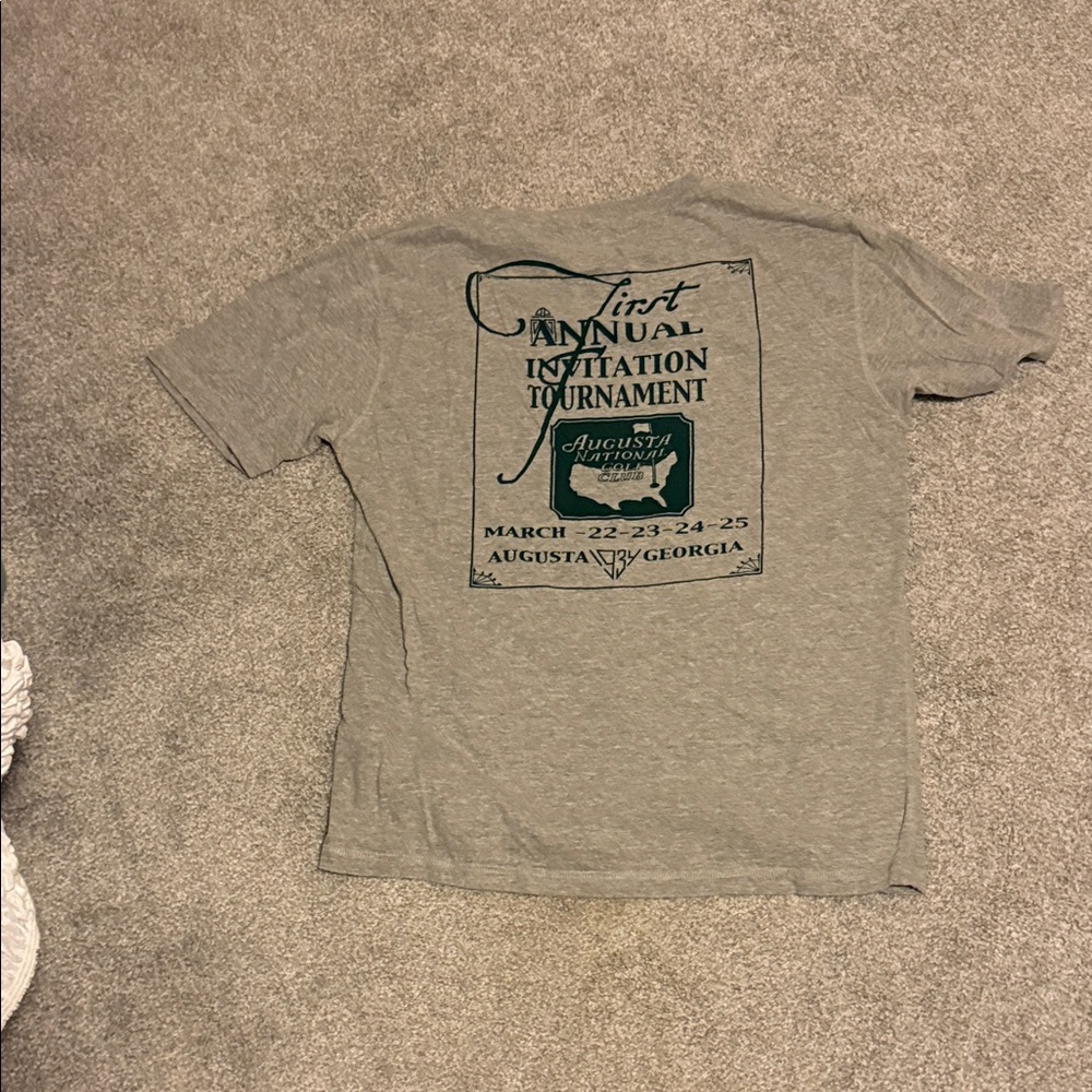 MASTERS Gray Short-Sleeve Tee with Green Tournament Graphic